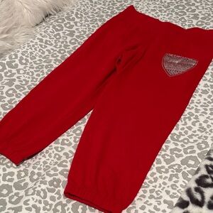 No Boundaries Red Joggers with Pocket Accent